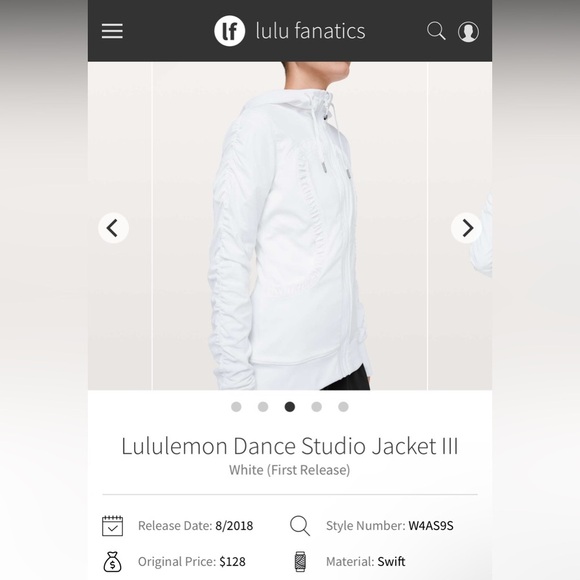 Lululemon Women’s White Dance Studio Jacket Size 12 - Picture 2 of 9